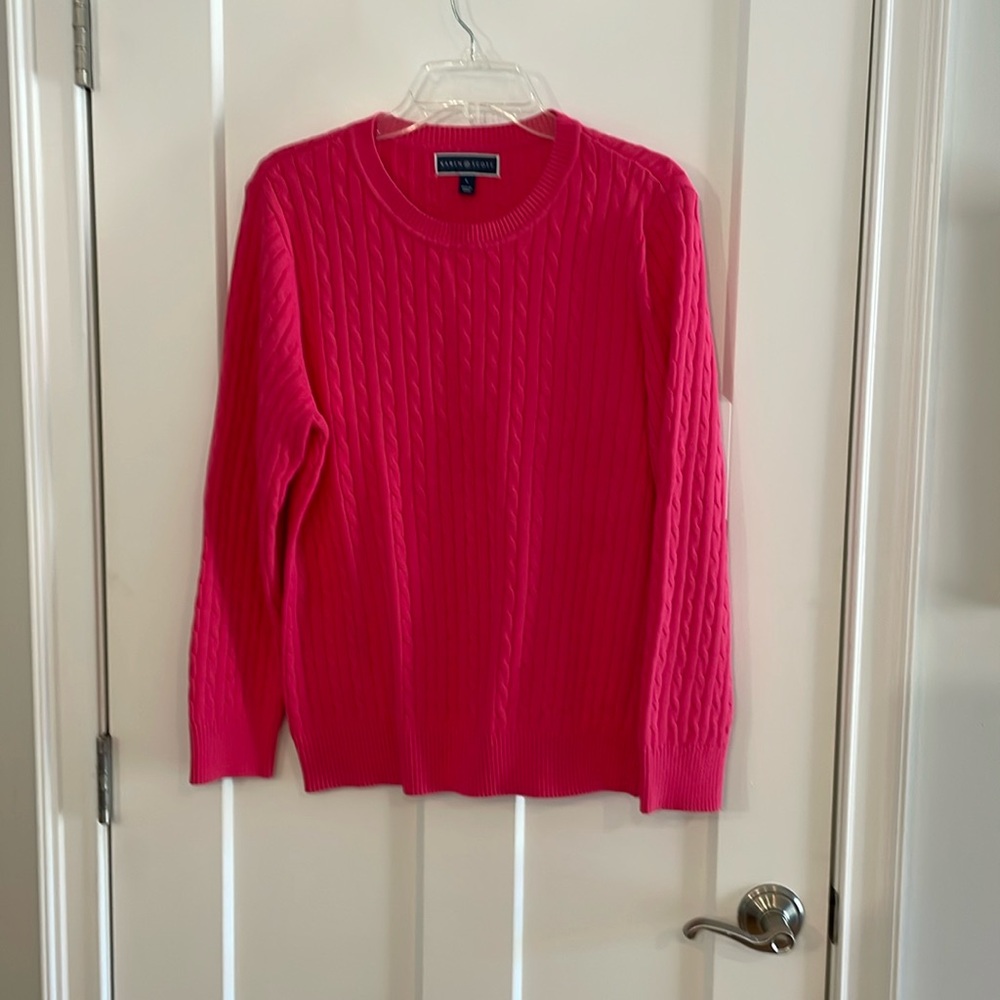 Karen Scott (Macy’s) cotton, cable knit sweater large